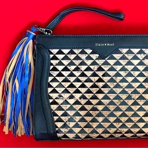 PIXIE MOOD Vegan Cruelty-Free Contrasting Geometric Print Oversized Handbag
